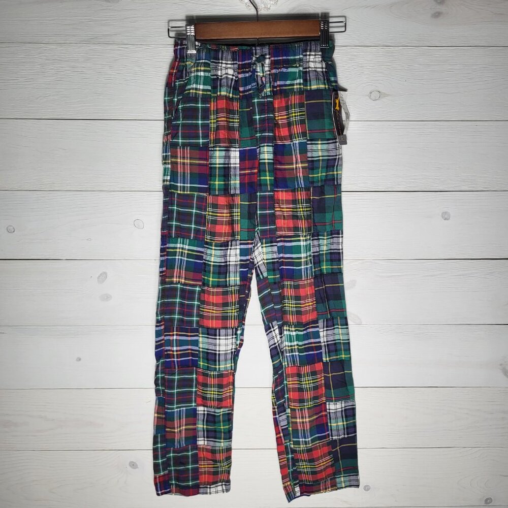 NWT Jack Thomas Kid's Pants Tartan Plaid Patchwork Cotton Preppy